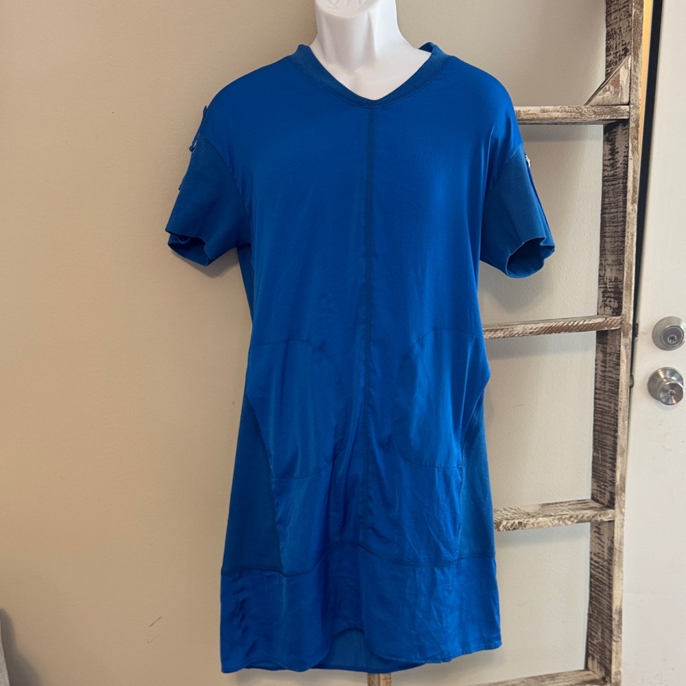 Renuar Blue V-Neck Short Sleeve Dress